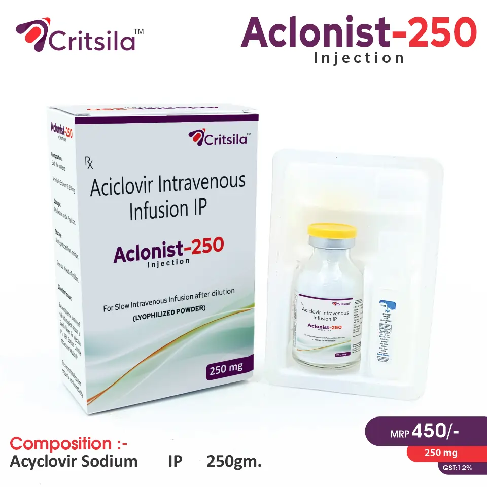 Acyclovir 250mg Injection at Best Price in PCD Pharma Franchise for Antiviral and Herpes Management, Antiviral Therapy